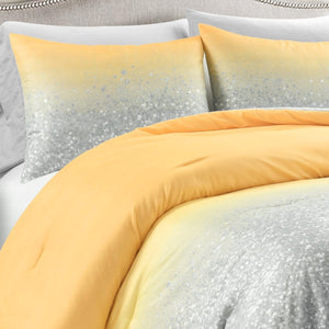 Glitter Ombre Metallic Print Comforter Set With Pillowcases