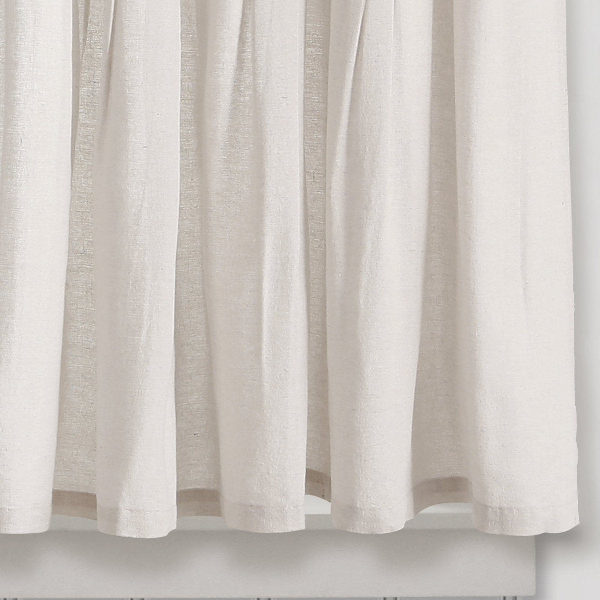 Linen Button Kitchen Window Tiers Set