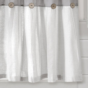 Linen Button Kitchen Window Tiers Set