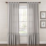 Farmhouse Faux Linen Tab Top Window Curtain Panel