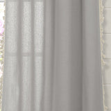 Faux Linen Tassel Window Curtain Panel