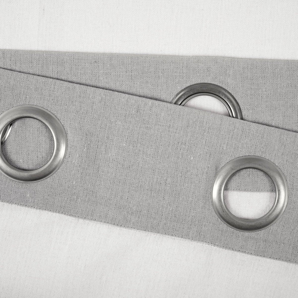 Faux Linen Grommet Color Block Window Curtain Panel