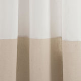 Faux Linen Grommet Color Block Window Curtain Panel