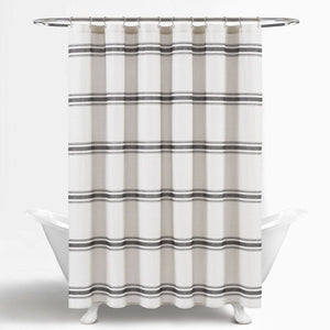 Farmhouse Stripe 100% Cotton Shower Curtain