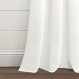 Farmhouse Boho Stripe Woven Tassel Yarn Dyed Recycled Cotton Blend Window Curtain Panel Set