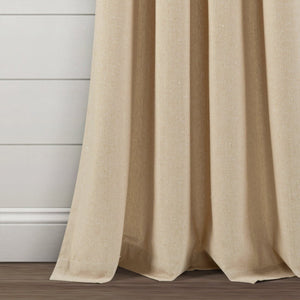 Farmhouse Boho Stripe Woven Tassel Yarn Dyed Recycled Cotton Blend Window Curtain Panel Set