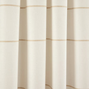 Farmhouse Boho Stripe Woven Tassel Yarn Dyed Recycled Cotton Blend Window Curtain Panel Set