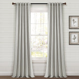 Farmhouse Vintage Stripe Recycled Cotton Blend Window Curtain Panel Set