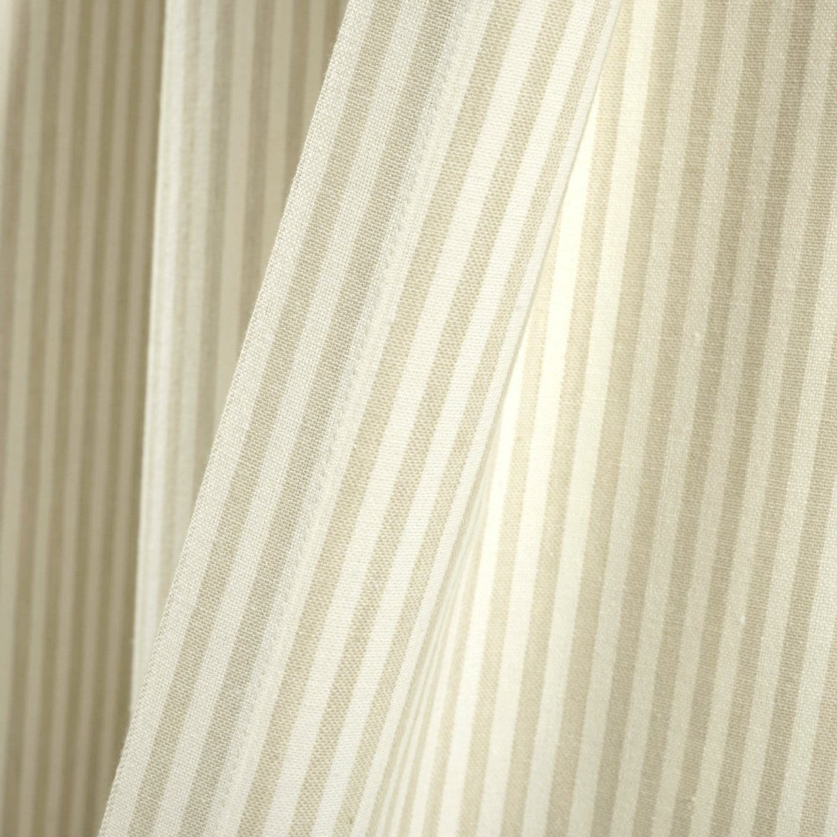 Farmhouse Vintage Stripe Recycled Cotton Blend Window Curtain Panel Set