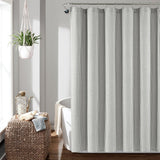 Farmhouse Vintage Stripe Yarn Dyed Recycled Cotton Blend Shower Curtain