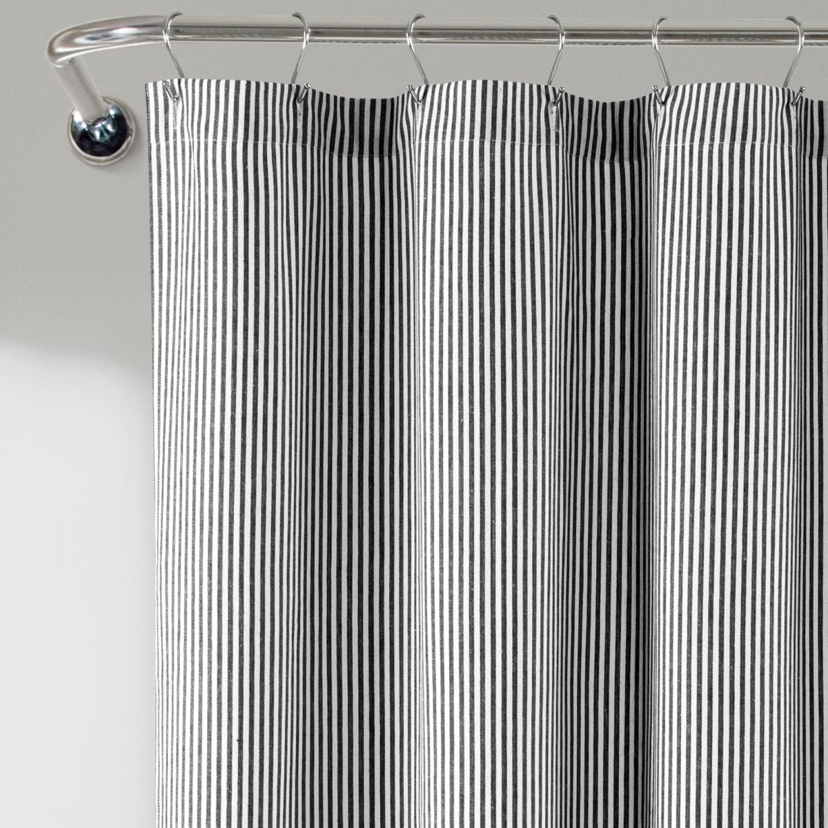 Farmhouse Vintage Stripe Yarn Dyed Recycled Cotton Blend Shower Curtain