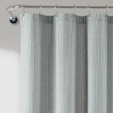 Farmhouse Vintage Stripe Yarn Dyed Recycled Cotton Blend Shower Curtain