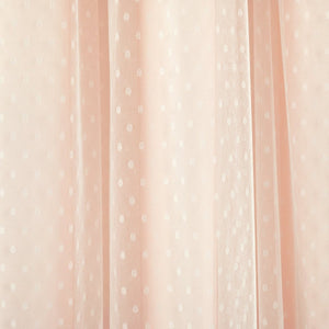Cottage Polka Dot Sheer Window Curtain Panel Set