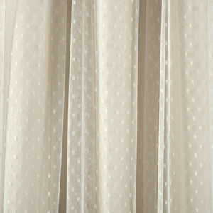Cottage Polka Dot Sheer Window Curtain Panel Set