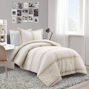 Farmhouse Stripe Reversible Comforter Set