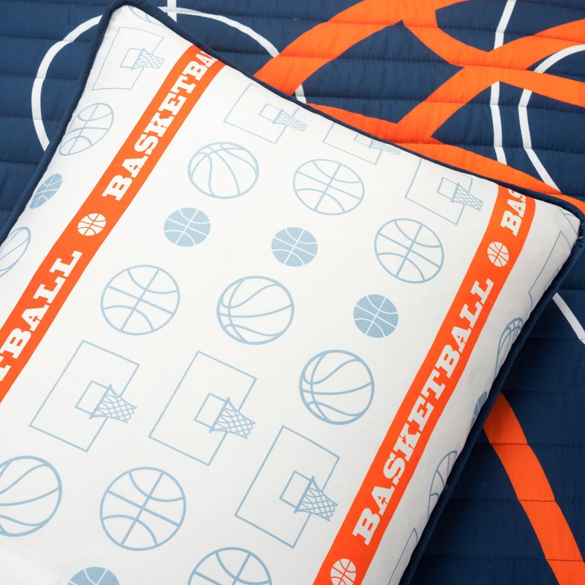 Basketball Game Reversible Quilt Set