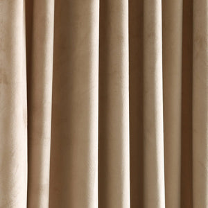 Prima Velvet Solid Grommet Light Filtering Window Curtain Panel Set