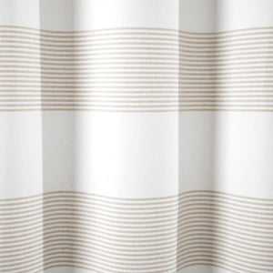 Boho Tassel Stripe Yarn Dyed Recycled Cotton Blend Shower Curtain