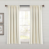 Farmhouse Stripe Yarn Dyed Recycled Cotton Blend Window Curtain Panel Set