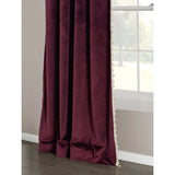 Luxury Vintage Velvet With Silky Pompom Trim Window Curtain Panel