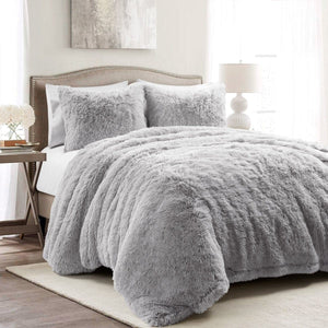 Emma Faux Fur Duvet Cover 3 Piece Set