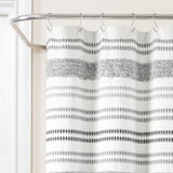 Modern Tufted Stripe Yarn Dyed Recycled Cotton Blend Shower Curtain