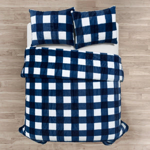Plaid Ultra Soft Faux Fur All Season Comforter Set