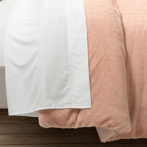 Modern Solid Ultra Soft Faux Fur Comforter Bed In A Bag