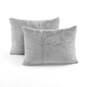 Modern Solid Ultra Soft Faux Fur Comforter Bed In A Bag