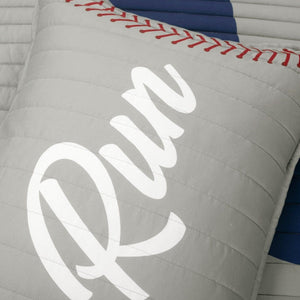 Baseball Game Reversible Oversized Kids Quilt Set