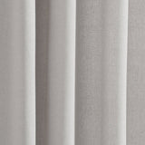 Modern Faux Linen Embroidered Edge With Attached Valance Window Curtain Panel Set