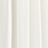 Modern Faux Linen Embroidered Edge With Attached Valance Window Curtain Panel Set