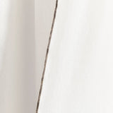 Modern Faux Linen Embroidered Edge With Attached Valance Window Curtain Panel Set