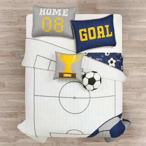 Soccer Game Reversible Quilt Set