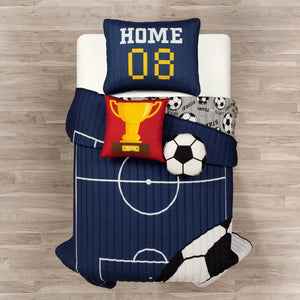 Soccer Game Reversible Quilt Set