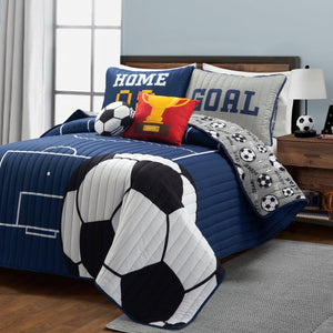 Soccer Game Reversible Quilt Set