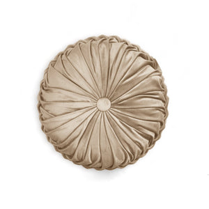 Round Pleated Soft Velvet Throw Pillow