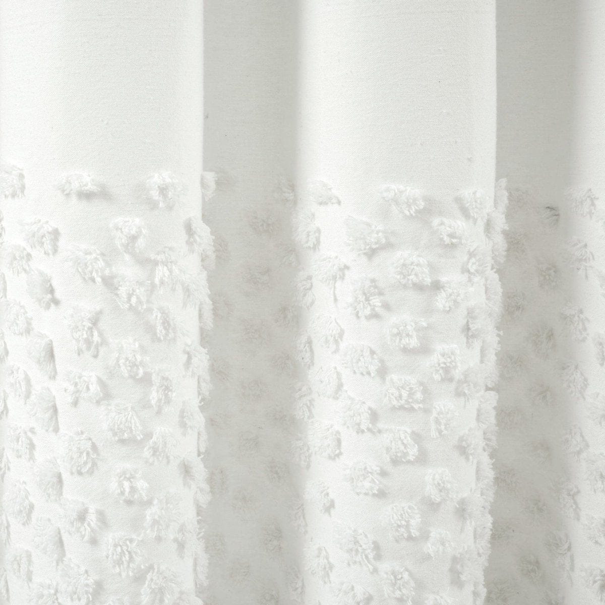 Boho Polka Dot Yarn Dyed Recycled Cotton Blend Shower Curtain