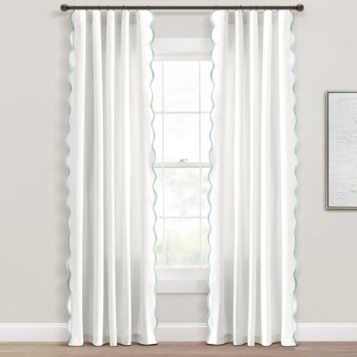 Coastal Chic Scalloped Edge Window Curtain Panel Set