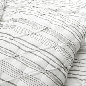 Ravello Pintuck Stripe 5 Piece Comforter Set