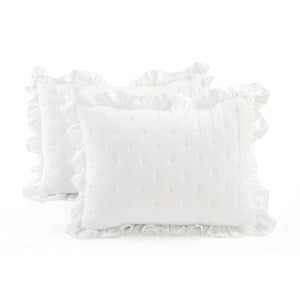 Reyna Ruffle Reversible Oversized 3 Piece Quilt Set