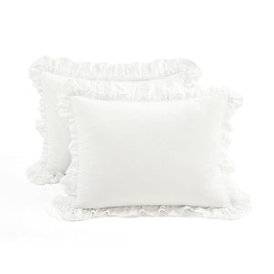 Ella Ruffle Lace 100% Cotton Duvet Cover 3 Piece Set