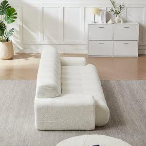 87.4-Inch Cloud Series Minimalist Button-Tufted Square Arm Three-Seater Sofa