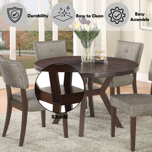 Drake 5 Pieces Dining Room Set - Espresso / Gray