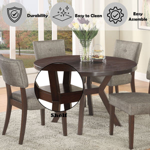 Drake 5 Pieces Dining Room Set - Espresso / Gray