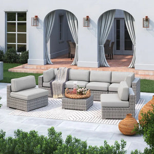 Outdoor Wicker Seating Group With Cushions