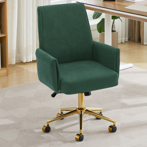 Ergonomic Mid-Back Office Chair With Gold Base
