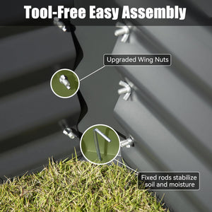 8×4×1.5 ft Galvanized Raised Garden Bed