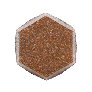 Modern Hammered Iron Geometric End Table