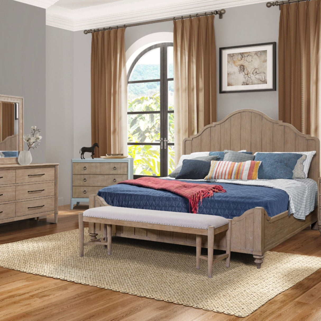 3 Drawers Hall Chest With Cane Fronts